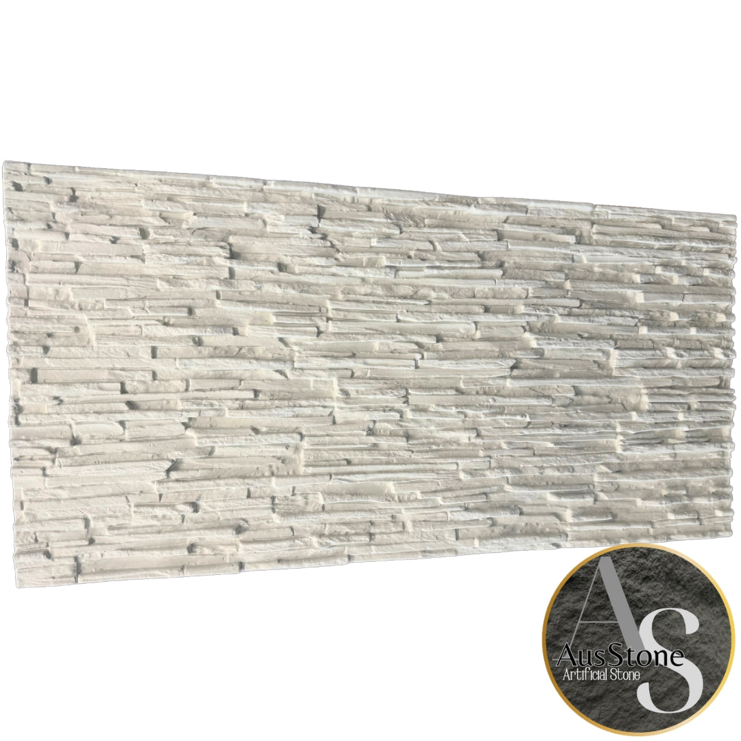 white stack stone wall tile